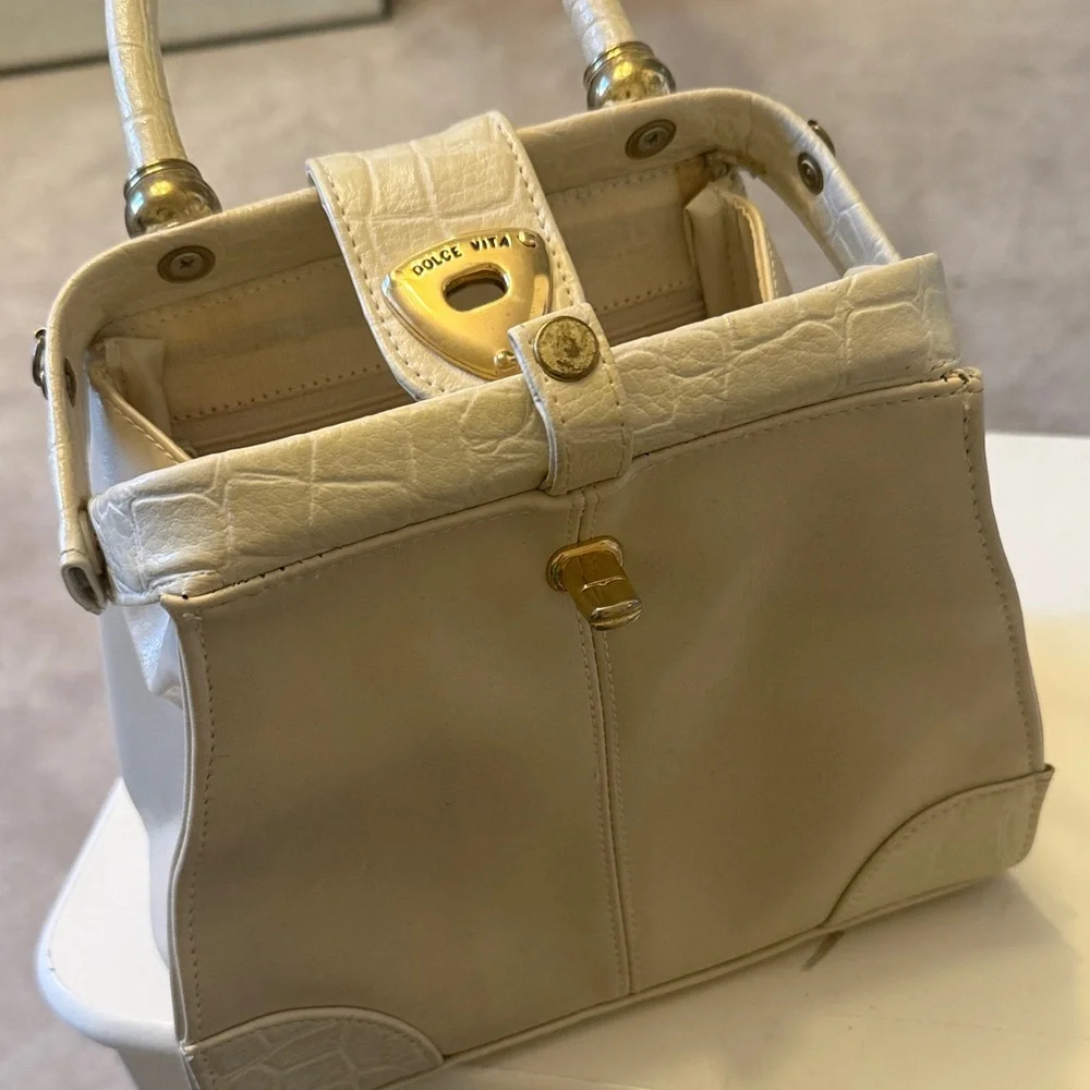 Dolce Vita Structured Cream Handbag